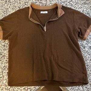 PacSun Chocolate Brown Textured Polo